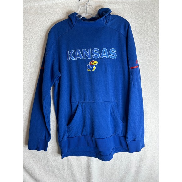 adidas Other - Adidas Kansas Jayhawks Mens Medium Blue Climalite Mesh Hoodie Sweatshirt KU